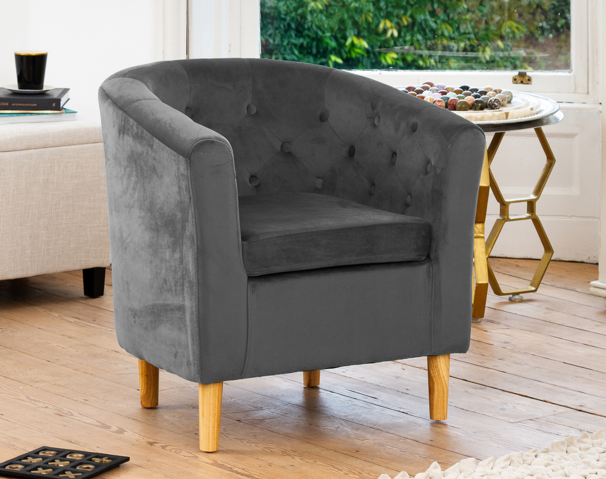 Dark grey best sale tub chair